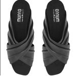 Munro  | Black Leather Lee Open Toe Twisted Block Kitten Heel Slide Mules, 7.5W Photo 10