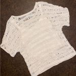 Liz Claiborne  Women's Ivory Cotton Pullover Short Sleeve Sweater Photo 0