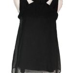 Oakridge Women’s Black Halter Neck Sleeveless Sheer Blouse Photo 0