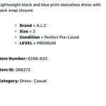 ALC Frank A.L.C. Blue 100% Silk Abstract Print Halter Dress Photo 7