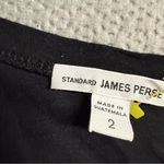 James Perse  Deep V-Neck T-Shirt in Black Cotton & Modal Blend Size 2 / Medium Photo 4