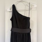 Vera Wang  Black One Shoulder Dress w Satin Sash Size 8 VGUC Photo 3