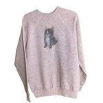 Vintage Pannill Women Kitten Print Sweatshirt Sz XL Pink/Gray EUC CottageCore Pink Photo 0