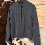 CALIA by Carrie Underwood Woven Full Zip Light Jacket Caviar Heather Size Medium Gray Photo 0