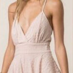 Style Rack  Romper‎ with Ruffles and Low Back, Size Medium pink Photo 0