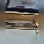 Tory Burch  Robinson Navy Leather & Printed Canvas Shoulder Bag Photo 8