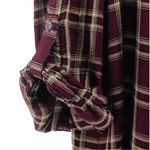 Max Studio  Maroon and Tan Plaid Jersey Button Down Fall Pumpkin Patch Size XL Photo 3