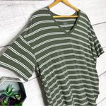 Green & White Striped Oversized V Photo 2