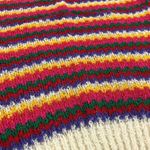 80’s Vintage Rainbow Stripe Knit Boatneck Long Sleeve Sweater size Small Photo 2