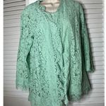 Isaac Mizrahi Live Lace Shell & Cardigan Set Mint Green Romantic Occasion S Photo 0