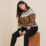 Torrid  Vegan Cashmere Pullover Animal Print Crewneck Sweater Size 0 Photo 1
