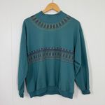 Blast Vintage Yoke Pattern Crewneck Sweatshirt Blue Photo 1