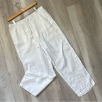 Mango  Linen Pants straight leg pull on womens White (medium) vacation resortwear Photo 0