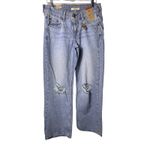 Levi's  Superlow Loose Light Wash Distressed Knee Ripped Jeans Women's Size 26 Photo 5