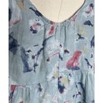 Bellambra 100% Linen Dress Womens XS Blue Floral Watercolor Sleeveless Italy Photo 6