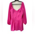 ASOS DESIGN corset blouson sleeve skater mini dress in bright pink flirty Photo 5