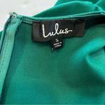 Lulus Cumulonimbus Clouds Dark Green Long Sleeve Skater Dress SMALL Photo 12