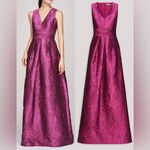 Kay Unger NEW  Mariah Crinkle Pleated Sangria pink ball Gown Sz 10 Photo 2