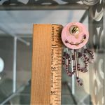 Vintage lavender and purple handmade earrings with flowers and dangling beads Photo 11