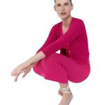 ZARA Knit Bandage Jacket Cardigan Buttoned Cropped Sweater Pink Size S NEW Photo 1