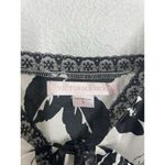 Victoria's Secret  Satin Tie Front Babydoll Chemise Top Large Lingerie White Black Photo 1