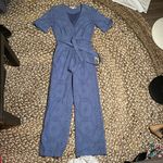Jonathan Simkhai Blue Belted Eyelet Jumpsuit Size 0 Photo 1