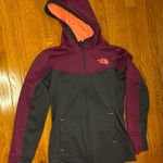 The North Face Jacket Womens small Purple Lightweight Fleece Stretch Hooded Photo 0