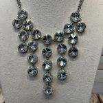 Silver Rhinestone Statement Necklace Waterfall Bib Glam Y2K Party Jewelry Photo 2