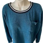 PINK - Victoria's Secret VS PINK Varsity Crew Teal Marled Jersey Long Sleeve Shirt | Size Medium Photo 5