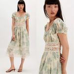 Free People  Ethereal Dainty Lace Honeysuckle Floral Printed Midi Dress Large NWT Photo 1