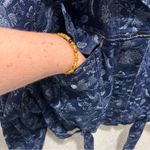 EXPRESS XL floral denim jacket cotton blend belted button down pockets Photo 6