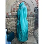 trench coat zip out insulated liner teal aqua blue Size 10 Photo 4