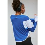 Free People  Movement Spotlight Small Long Sleeve White Blue Top NWT $60 Photo 2