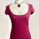 Free People Intimately  Burgundy‎ Square Neck Top Boho Coquette Romantic Medium Photo 0