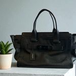 Coach Swagger Turnlock 2-Way Tote Shoulder Bag – Black Pebbled Leather Photo 0