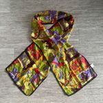 Vintage Silk Jungle Print Scarf Green Photo 0