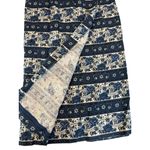 Talbots  Vintage Blue Floral Skirt Size 8 Striped 100% Irish Linen Maxi Wrap Photo 1