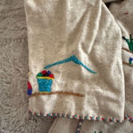 Vintage Lopez Mexican‎ Wool Open Tourist Coat Jacket Yarn Embroidered Tan Sz S/M Size M Photo 6