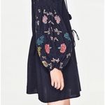 ZARA ✨4xHP✨Navy Blue Short Embroidered Tunic MidiDress✨ Photo 6