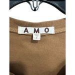 AMO Women's Pullover Henley Shirt Small 100% Cotton Brown Long Sleeve Terry K8 Photo 1
