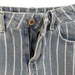 ZARA Basic Z1975 SZ 2 Jeans Shorts Striped Mid-Rise Zip-Fly 5-Pocket Frayed Hems Photo 1