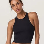 Vuori Pose Plyo Tank Black Ribbed Racerback Top Built In Bra Athleisure Size S Photo 0