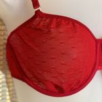 Vintage Bright Red Semi Sheer Mesh Underwire Unlined Bra No Brand Size undefined Photo 6