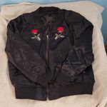 Kendall + Kylie "Lost In Love" Black Jacket with Roses Junior's Size M Photo 6
