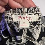 Pinky Womens 1X Black Embroidered Open Front Kimono Lagenlook Boho Duster Photo 10