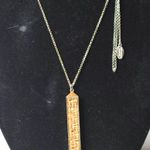 Ann Taylor  Double Sided Lt/Dk Brown Woven Bamboo 32" Silver Tone Necklace Photo 0