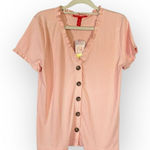 Chelsea and Violet Brand New  Women’s Size XL Short Sleeve Button Down Top Shirt Photo 0