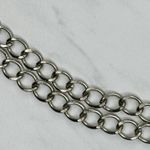 Womens Silver Tone Rhinestone Chain Link Belt Y2K Style Medium/Large (M/L) ✨ Photo 7
