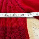 Valerie Stevens Red Ribbed Mock Neck Cotton Blend Sweater Medium Christmas Photo 3