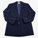 Pendleton Vintage 1980s  Navy Wool Blazer Minimalist Officecore Size 6 Petite Photo 1